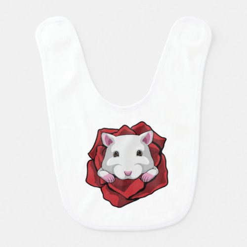 Hamster with Rose Baby Bib