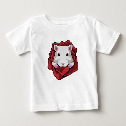 Hamster with Rose Baby T_Shirt