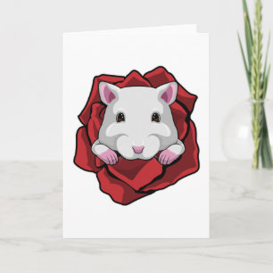 Hamster with Rose Card