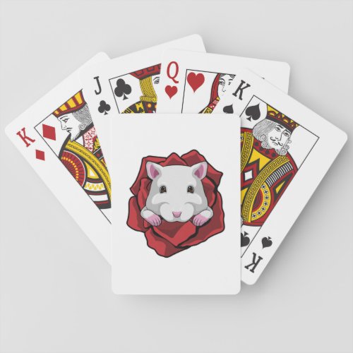 Hamster with Rose Playing Cards