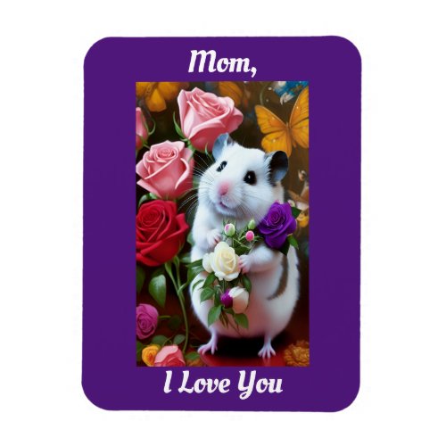 Hamster With Roses Mothers Day Magnet