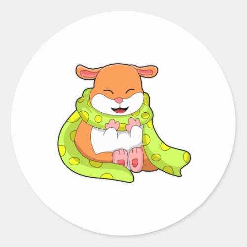 Hamster with Scarf Classic Round Sticker