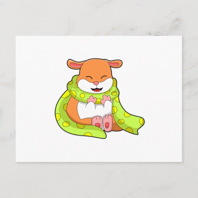 Hamster with Scarf Postcard (Front)