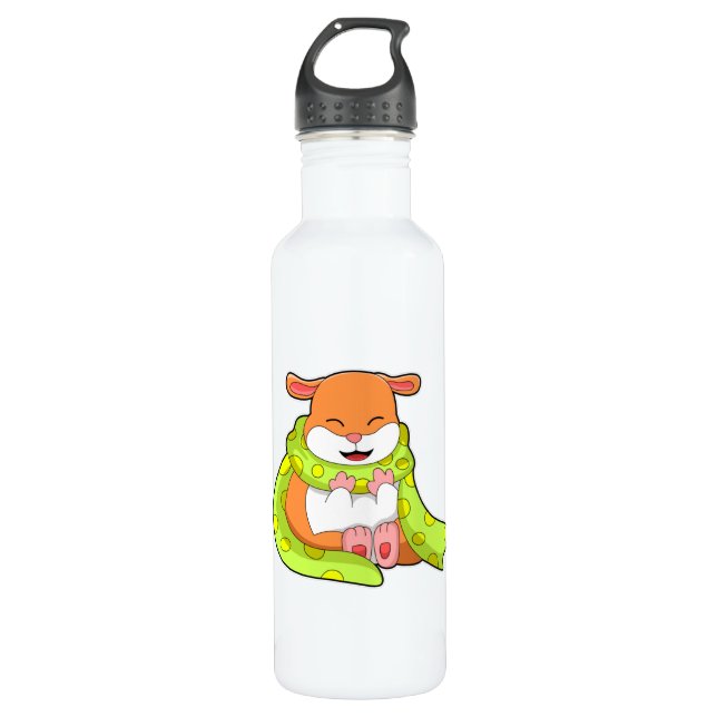 Hamster with Scarf Stainless Steel Water Bottle (Front)