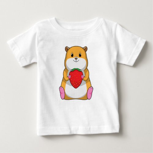 Hamster with Strawberry Baby T_Shirt