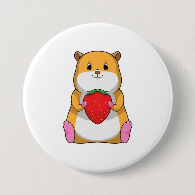 Hamster with Strawberry Button (Front)