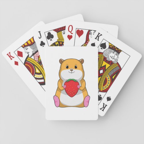 Hamster with Strawberry Playing Cards