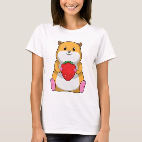 Hamster with Strawberry T_Shirt
