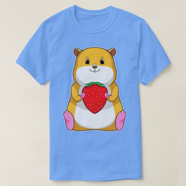 Hamster with Strawberry T-Shirt (Design Front)