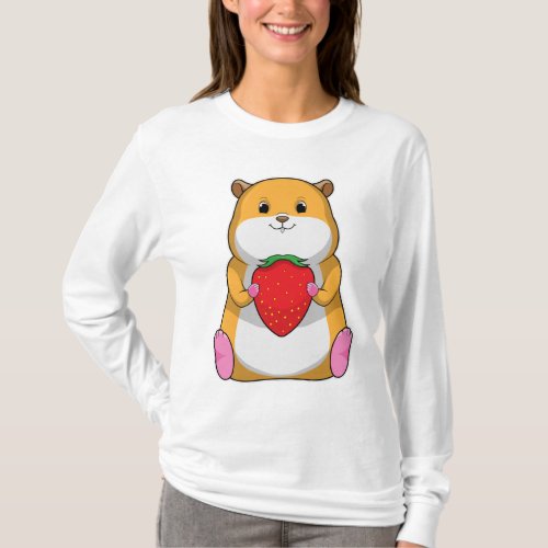 Hamster with Strawberry T_Shirt