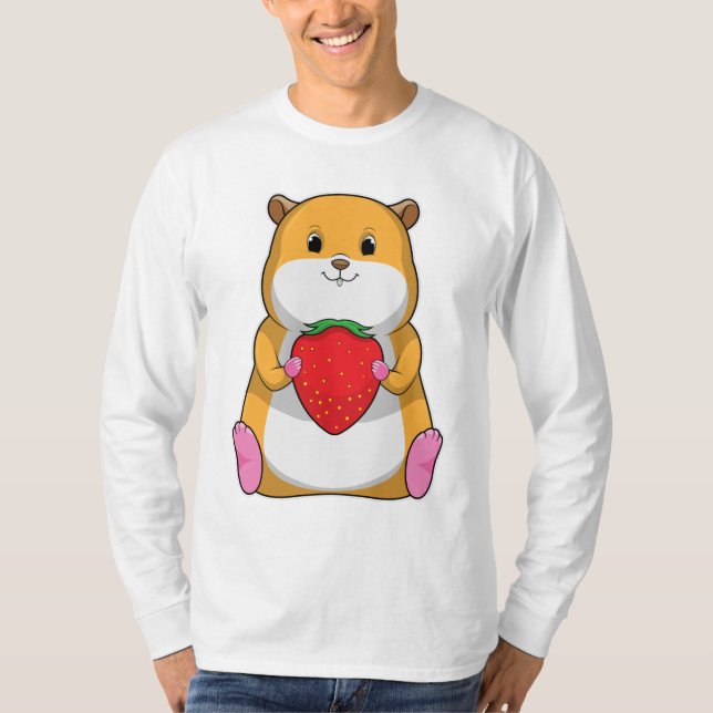 Hamster with Strawberry T-Shirt (Front)