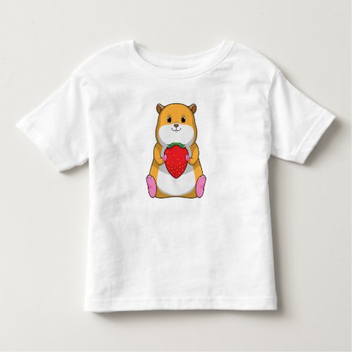 Hamster with Strawberry Toddler T_shirt