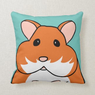 Hamster with Stuffed Cheeks Throw Pillow