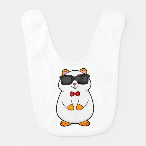 Hamster with Sunglasses  Bow tie Baby Bib