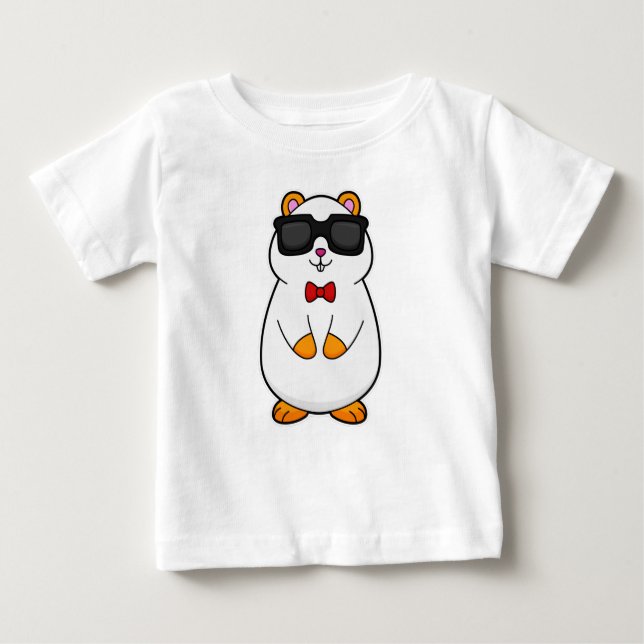 Hamster with Sunglasses & Bow tie Baby T-Shirt (Front)