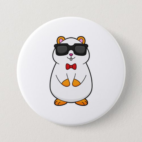 Hamster with Sunglasses  Bow tie Button