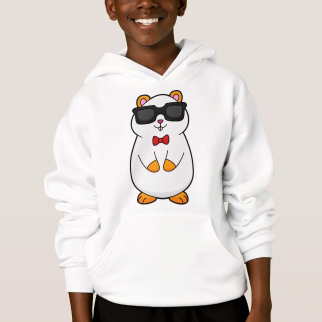 Hamster with Sunglasses & Bow tie Hoodie (Front)