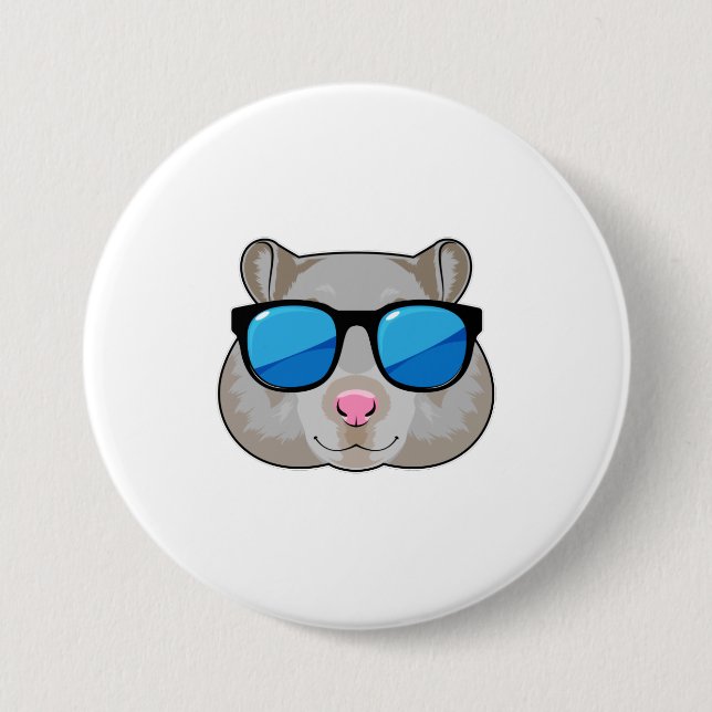 Hamster with Sunglasses Button (Front)