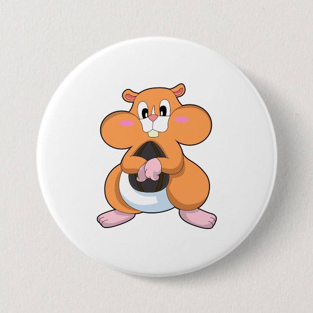 Hamster with Walnut Button (Front)