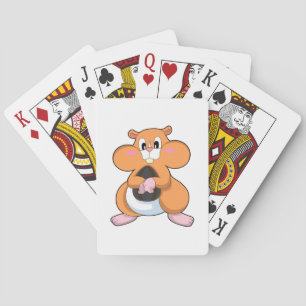 Hamster with Walnut Poker Cards