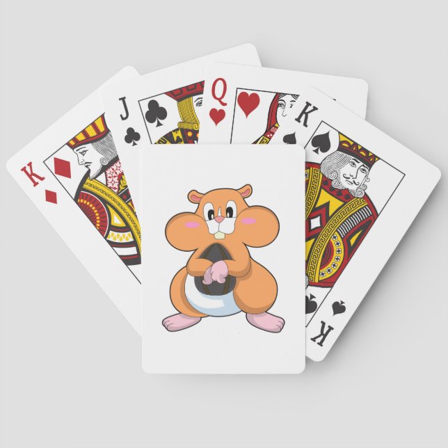 Hamster with Walnut Poker Cards (Back)