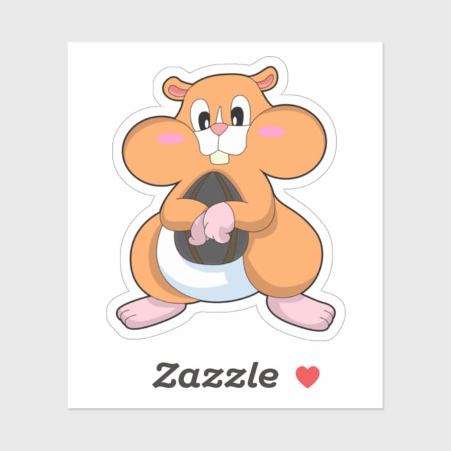 Hamster with Walnut Sticker (Sheet)