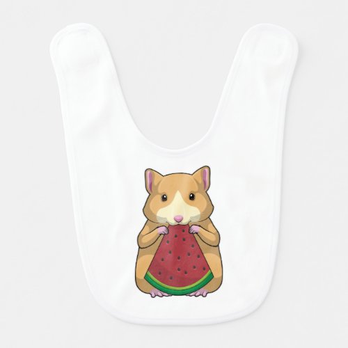 Hamster with Watermelon Baby Bib