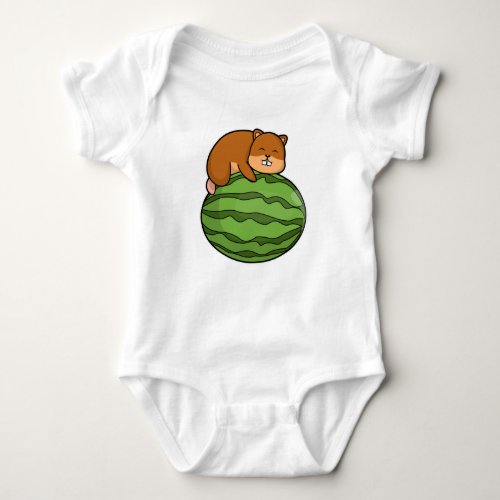 Hamster with Watermelon Baby Bodysuit