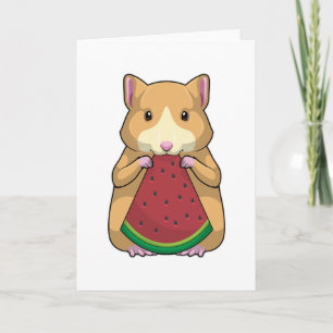Hamster with Watermelon Card