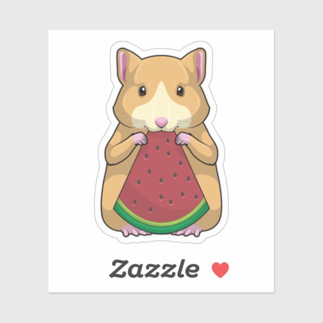 Hamster with Watermelon Sticker (Sheet)