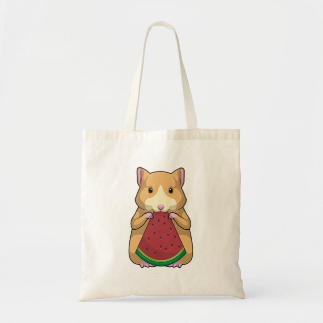 Hamster with Watermelon Tote Bag (Front)