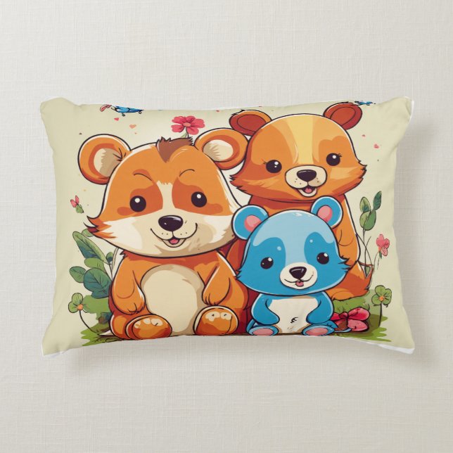 Hamster Workout Crew: Cartoon Cuteness Accent Pillow (Front)