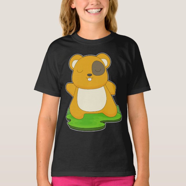 Hamster Yoga Fitness Gymnastics T-Shirt (Front)