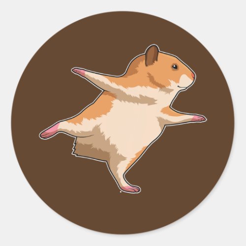 Hamster Yoga Meditation Fitness  Classic Round Sticker