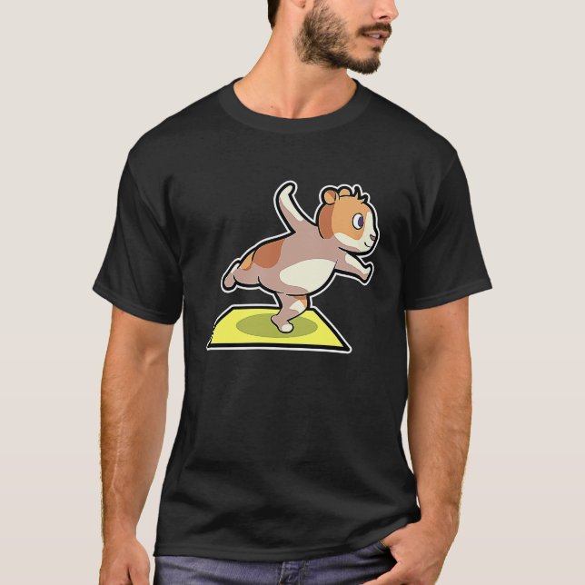 Hamster Yoga Poses Sport Gymnastics Ohm Heartbeat  T-Shirt (Front)