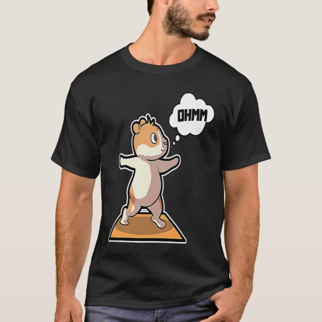 Hamster Yoga Poses Sport Gymnastics Ohm Heartbeat  T-Shirt (Front)