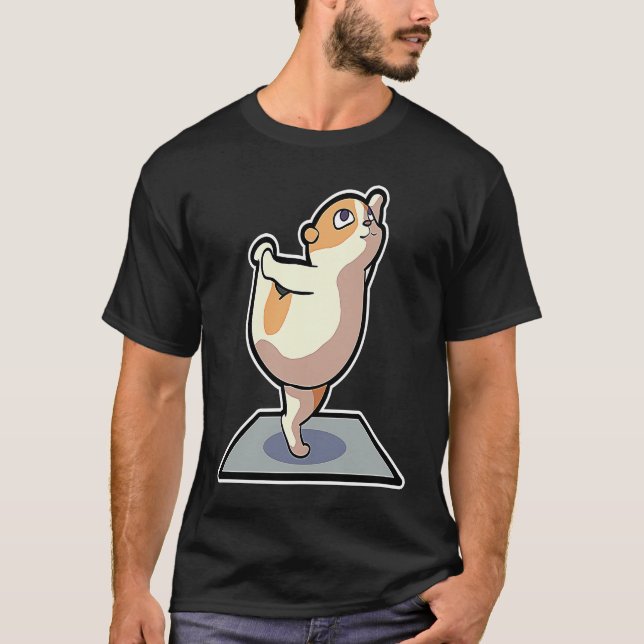 Hamster Yoga Poses Sport Gymnastics Ohm Heartbeat  T-Shirt (Front)