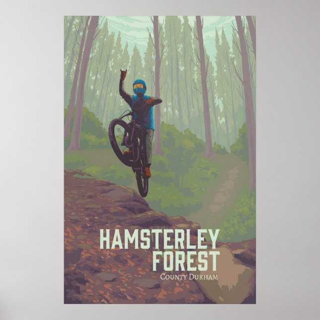 Hamsterley Forest Mountain Biking Travel Poster (Front)