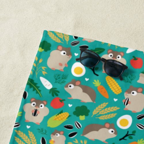 Hamsters And Their Treats Beach Towel