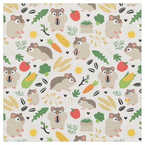 Hamsters And Their Treats Fabric