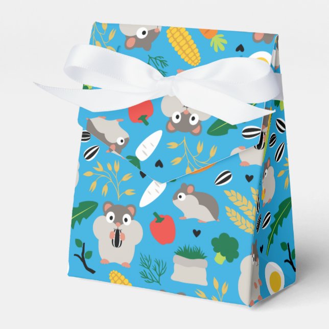 Hamsters And Their Treats Favor Boxes (Front Side)