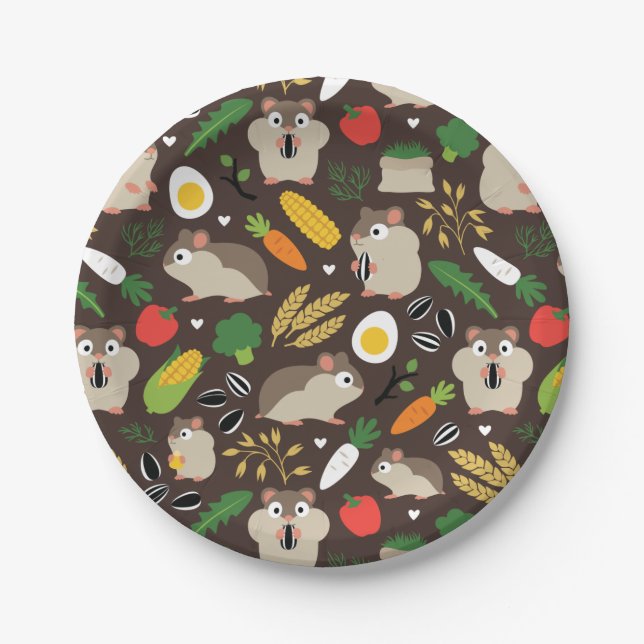 Hamsters And Their Treats Paper Plates (Front)
