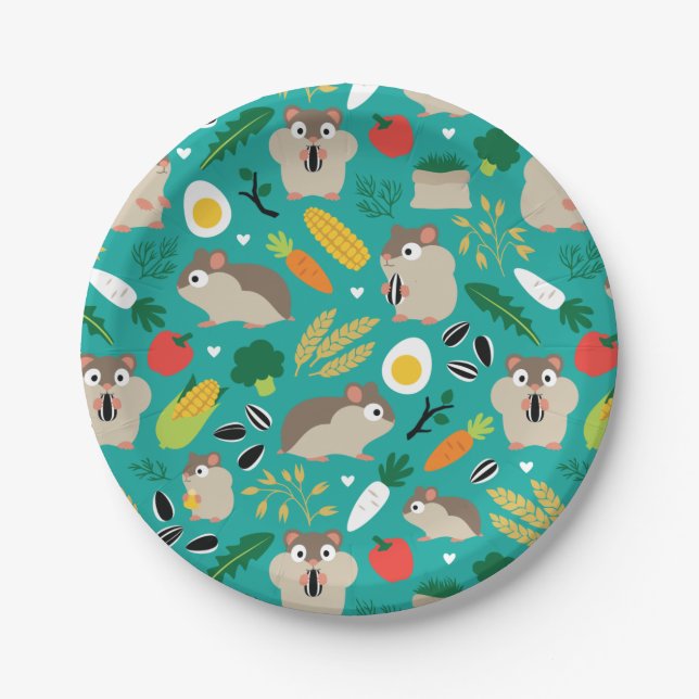 Hamsters And Their Treats Paper Plates (Front)