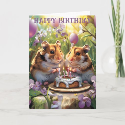 Hamsters Birthday Party Birthday Card