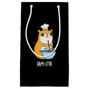 Hamstir Funny Chef Hamster Pun Dark BG Small Gift Bag