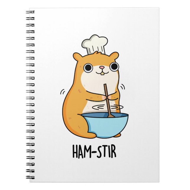 Hamstir Funny Chef Hamster Pun Notebook (Front)