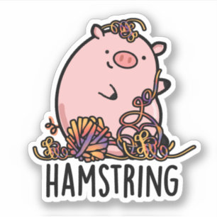 Hamstring Funny Pig Pun Sticker