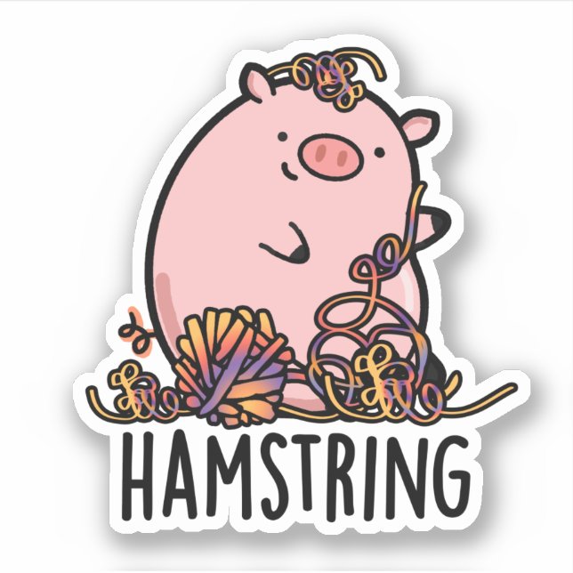 Hamstring Funny Pig Pun  Sticker (Front)