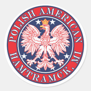 Hamtramck Michigan Polish Classic Round Sticker