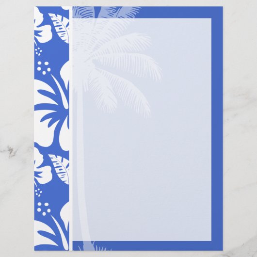 Han Blue Hawaiian Tropical Hibiscus; Palm (Front)